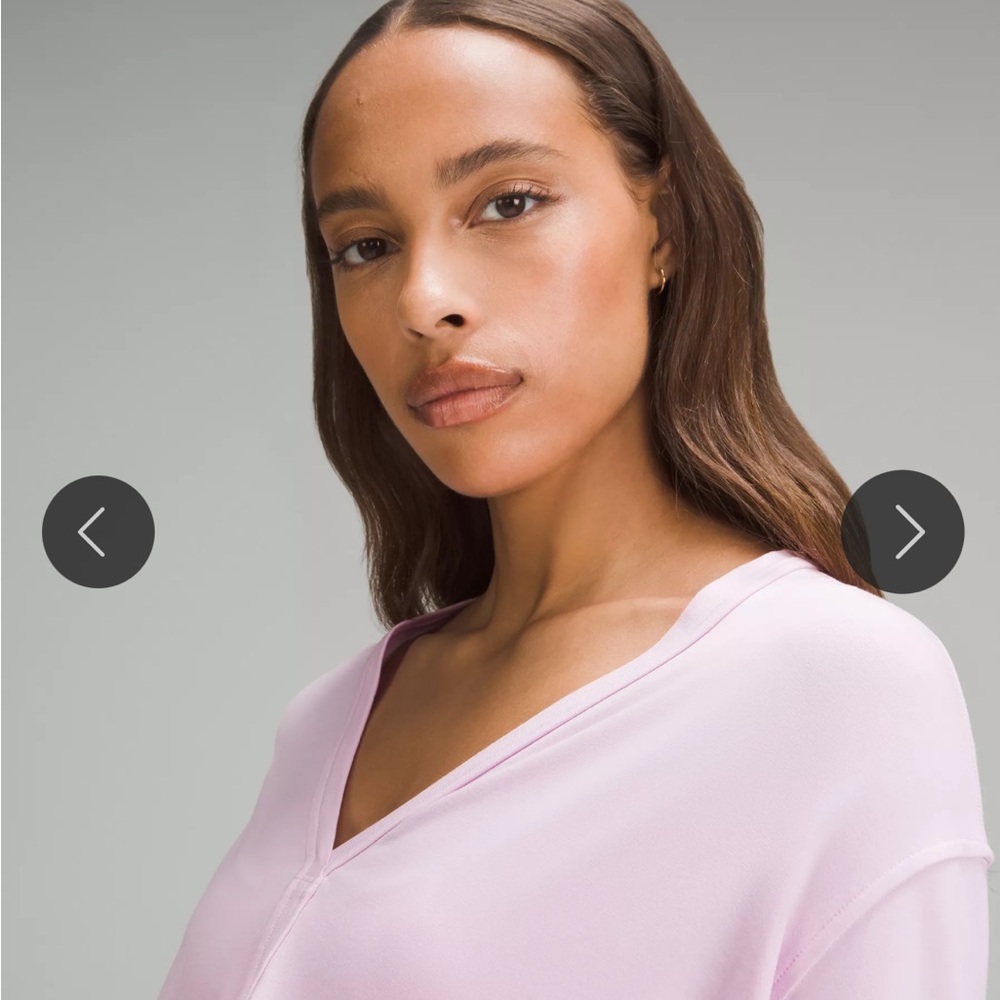Lululemon Back in Action Soft Pink Long Sleeve V-Neck Tee - Picture 5 of 14